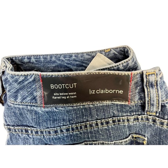 Liz Claiborne Denim Jeans Womens Size 10 Bootcut Medium Wash Embellished Pockets - Picture 3 of 11